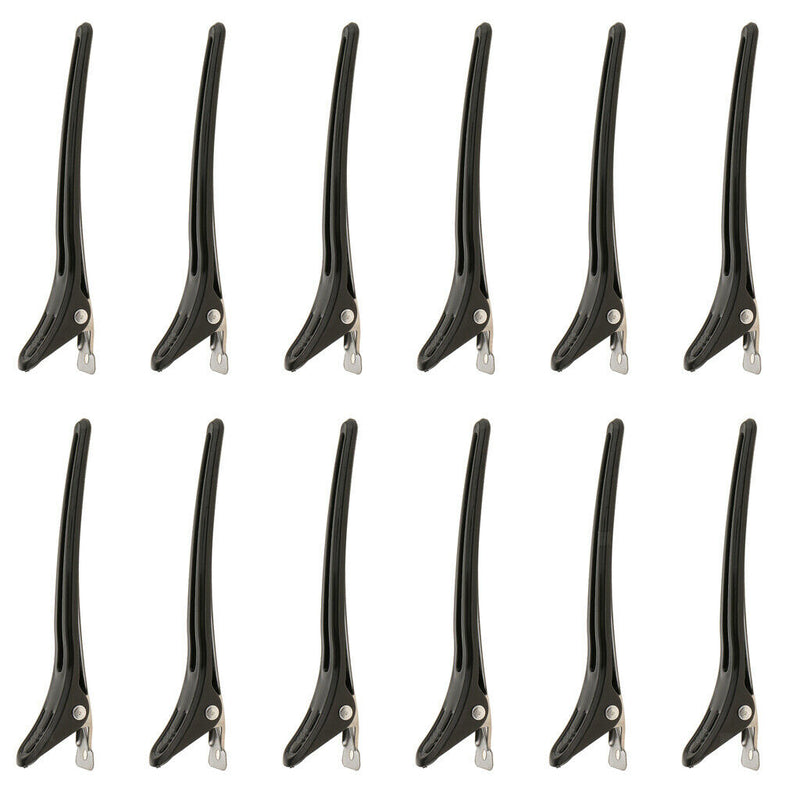 24 Pack Women Hairdressing Salon Sectioning Clamp Hair Clips Hairpins Grip Black