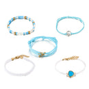5pcs Boho Ethnic Weave Rope Bracelet DIY Beads Bangles Jewelry (Style 4) A