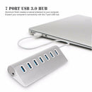 USB 3.0 Hub 7-Port Portable Aluminum charging and Data Hub 3-Foot USB 3.0 C W5O8