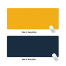 Double-Sided Large Mouse Pad Waterproof Leather Keyboard Mat (Blue+Yellow)