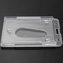 2Pcs Vertical Hard Plastic ID Badge Holders Double Cards Multi Transparent Clear