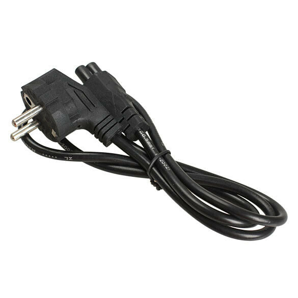 1M EU 3 Prong 2 Pin AC Laptop Power Cord Adapter Cable Black