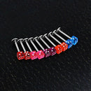 20 Pcs Mixed Cube Dice Lip Ear Studs Rings Tragus Labret Body Piercing Bars Delu