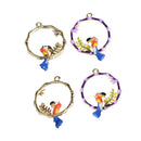 4pcs Bird Garland Charms Pendant DIY Jewelry Findings Gifts hair Accessory
