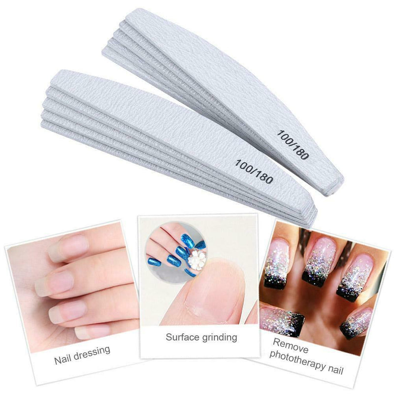 10pcs Arch Shape Nail Files Buffing Polish Pro Manicure Nail Art Tools A