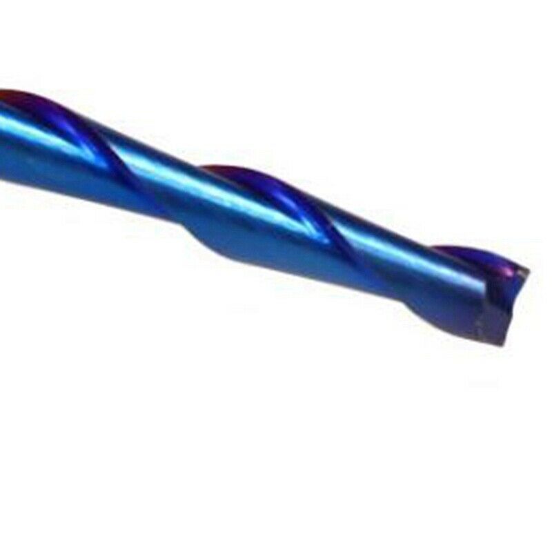 10Pcs 3.175Mm Shank Blue Coated Spiral Flat End Mills Two Flute Cnc Milling Z7M5