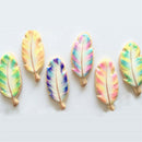 feather shaped stainless steel cutter biscuit cookie mold baking decor tool BX