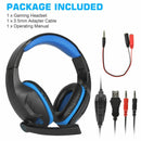 LED Gaming Wired Headphone 3.5mm Over-Ear Earphone Stereo Bass Headset W/ Mic bs