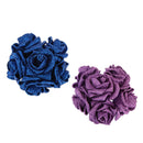 24Pcs Bridal Foam Rose with Glitter Powder Flowers Wedding Home Party Decor