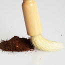 Wood Handle Natural Bristles Coffee Grinder Maker Machine Cleaning Brush
