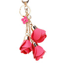 Cloth Flower Key Ring Chiffon Tassel Car Key Chains Lady Couple Bag Ornamen G7X5