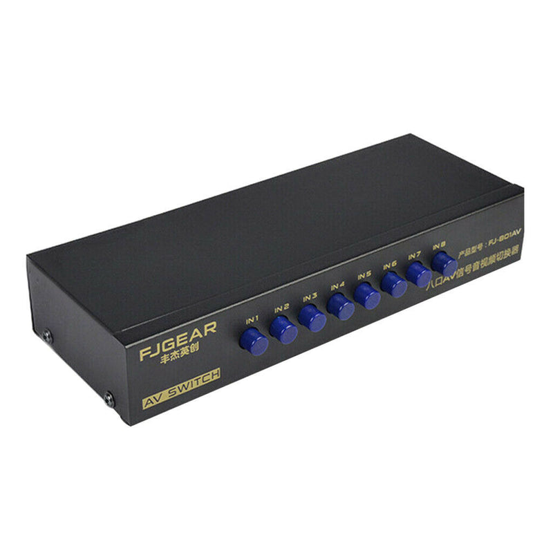 Audio Video AV RCA Switch Switcher 1 to 8 Ports Splitter RCA TV AV Splitter