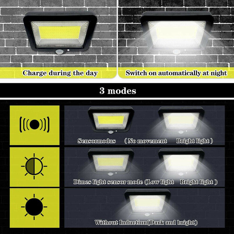 LED Solar Wall Light 3 Modes Waterproof Motion Sensor Lighting for Pathway A