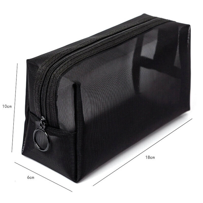3pcs Cosmetic Bag Travel Fashion Black Toiletry Makeup Organizer Bags Case Pouc-