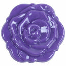 Rose Pattern Round Shaped Two Side Folding Metal Cosmetic Mirror Purple