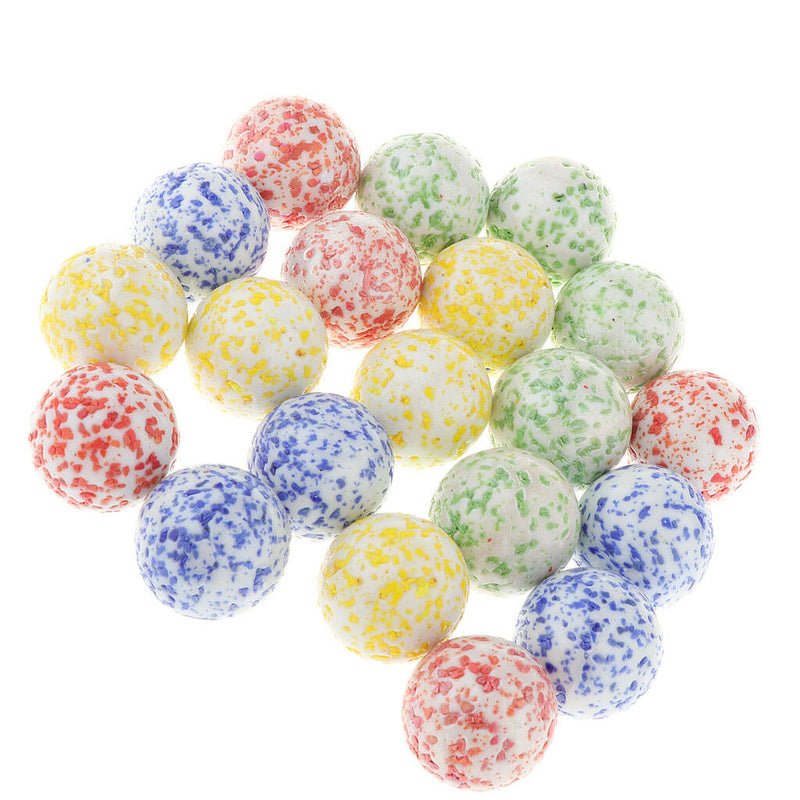 20x Speckled Marbles Glass Ball 25mm Boulders Stress Swirl Toys Home Decor