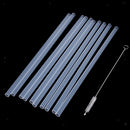 50-Pack Clear Reusable Hard Plastic Straws with Cleaning Brush for Party