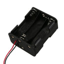 15cm Leads Dual Layers Black Plastic 6 x 1.5V AA Battery Case Holder I5L4
