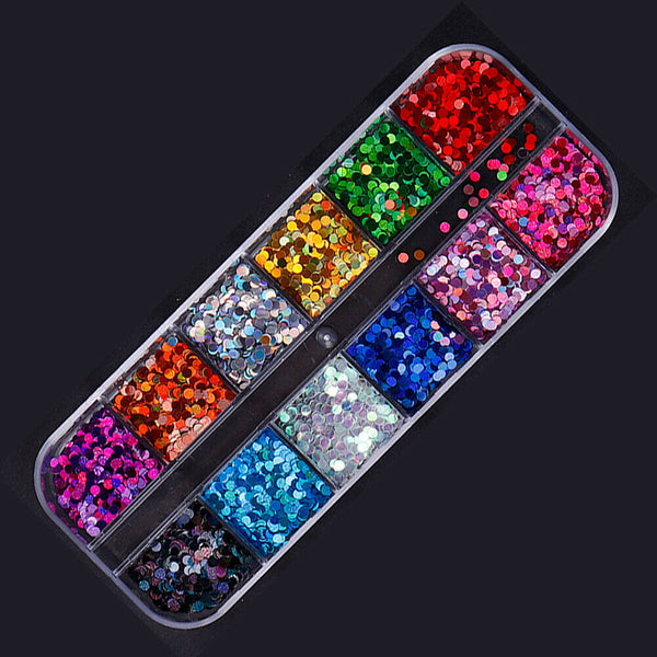 1 Box Mixed Color Nail Glitter Sequins Manicure Nail Art Decor (004338)