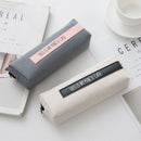 Pink+Black Simple Text Pencil Case Canvas School Supplies Stationery Gift S