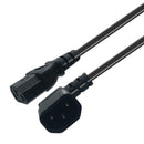 IEC320 C14 Male Right Angle To C13 Female 3 Prong