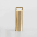 1x Waterproof Matel Brass Pill Box Case Bottle Drug Holder Keychain Con AJU