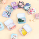 1*Mini Flower Tin Trinket Jewelry Coin Box Tinplate Storage Case Small Recta Gw