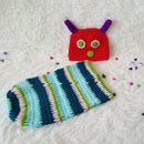 Newborn Baby 100-Days Photo Suit Cartoon Hat Sleeping Bag 2pcs Knitted Set