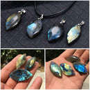 Natural Labradorite Stone Crystal Moonstone Rough Rock Pendant Accesorries