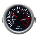 2" 52mm Metal Black Car Turbo Boost Bar Meter Red LED Light Easy to Use