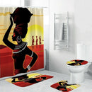 4Pcs Home Bathroom Decor Set Bathroom African Girl Pattern Toilet Seat Cove