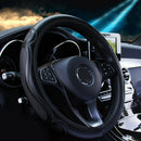 Auto Car Steering Wheel Cover Leather Breathable Anti-slip Black 38cm Accessory