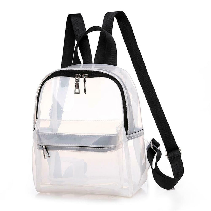 Clear Transparent Women Backpacks Jelly Teenage Girl Boys Schoolbag (White)