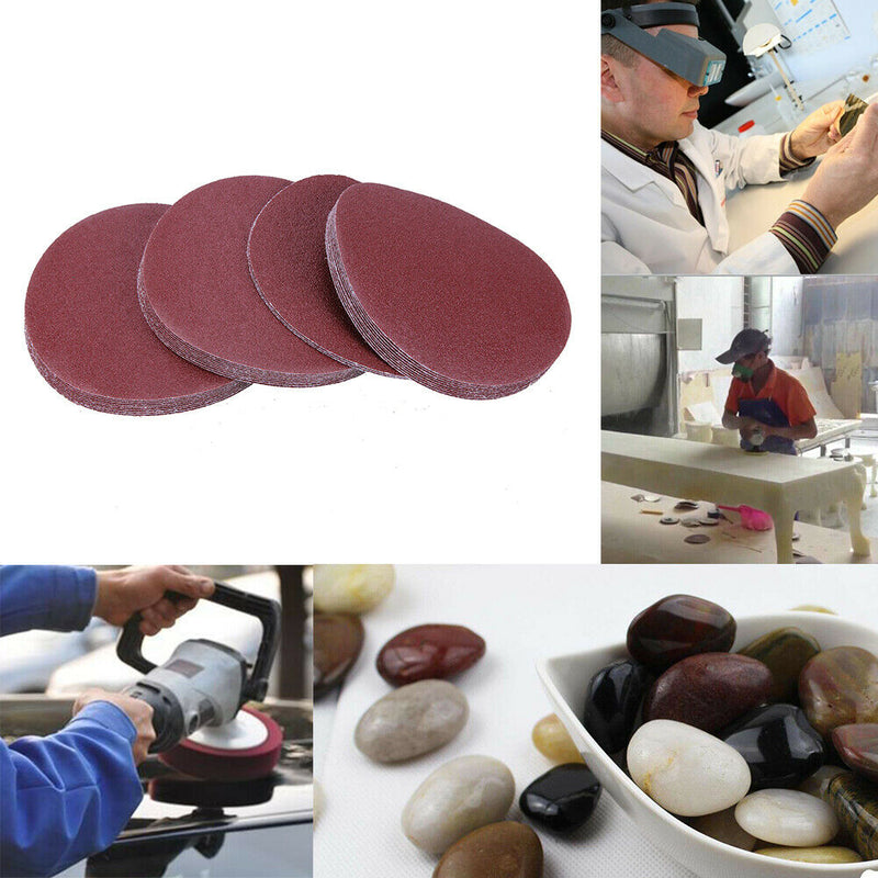 30pcs/set 125mm 80 Meshes Round Self-adhesive Sand Paper Flocking Sandpaper