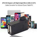 Micro 90 Degree OTG Adapter USB 2.0 Host Left/Right Angle For Phone/Tablet