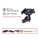 Kewiq QC3.0 USB Fast Charging Aluminium Alloy Motorcycle Phone Holder With  J8F7