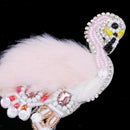 Pink Swan Beaded Rhinestone Embroidered Patch Sew on Applique Clothes Decor