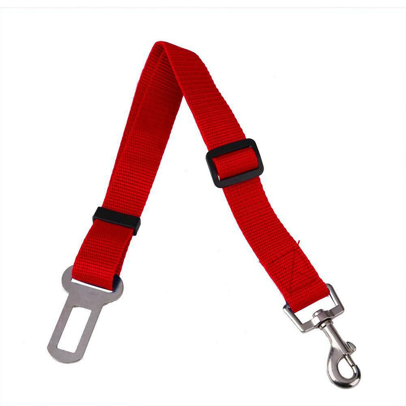 Adjustable Dogs Car Seat Belt Harness Pets Safe Seat Traction Rope (Red)