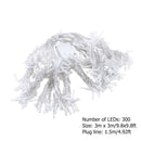 3x3m 300 LED Curtain String Light 8 Modes Fairy Garland Home Decor AC 110V