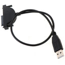 USB 2.0 to Mini Sata II 7+6Pin Adapter for Laptop CD/DVD ROM Drive Cable FT
