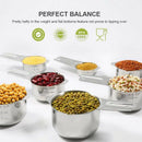 Measuring Cups Set of 7 with 1/8 Cup Coffee Scoop,Stainless Steel Metal Mea