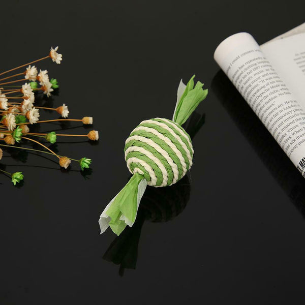 6pcs Candy Shaped Sisal Hemp Balls Cat Kitten Interactive Scratching Toys #gib