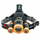 Headlight 10W 3LEDs Hiking Zoomable Safety 4 Modes Torch Outdoor Fishing Night