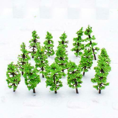 Set of 100 1:160-1:220 N Z Scale Mini Fir Tree Models for Street Garden Train