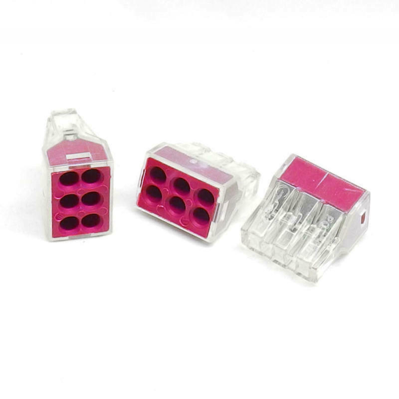 100Pcs PCT-106 Push Wire Wiring Cable Connector 6-Pin Conductor Terminal Block w