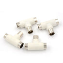 4x Coax Coaxial Antenna Y Splitter Adapter Aerial to TV Converter Plug S Ew