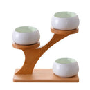 White Ceramic Succulent Flower Pot And Tray Bracket Combination Simple Crea H9D5