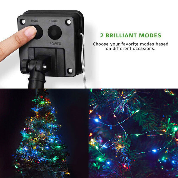 100 LED Solar String Light Outdoor Copper Wire Garland Lamp (Colorful)