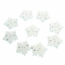 50pcs Christmas White Wooden Snowflakes Buttons for Scrapbooking Craft