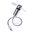 Flexible LED Clock Mini Power USB Fan Gooseneck For Home Office PC Notebook